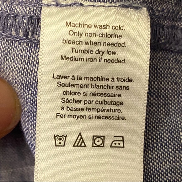 Coldwater Creek Linen  Chambray Skirt Size Extra Large pockets - Picture 8 of 10